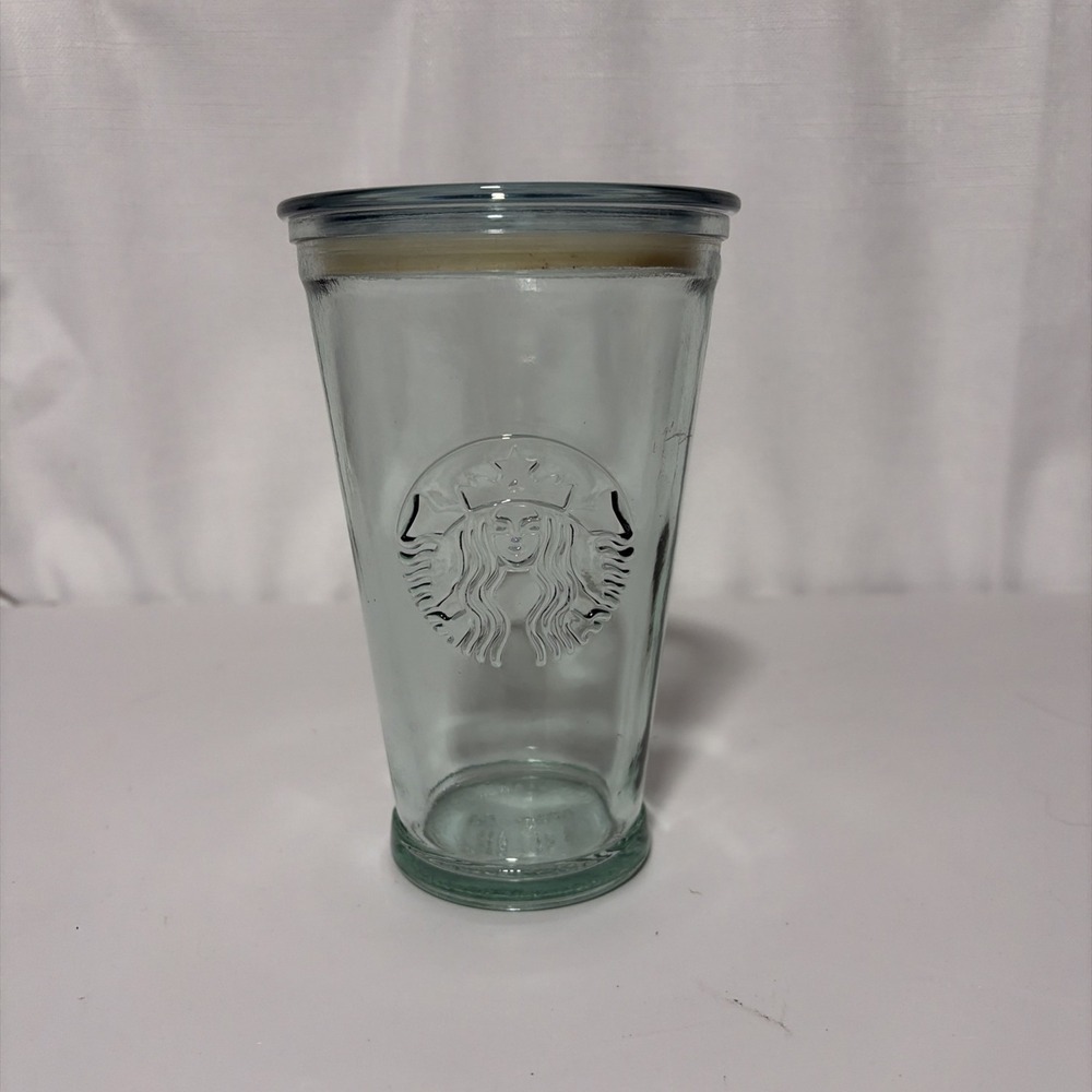 Starbucks Cold To Go Coffee Cup with Lid Grande 16oz Recycled Glass from Spain